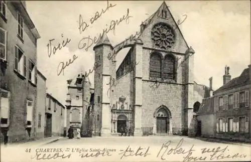 Ak Chartres Eure et Loir, Kirche Saint Aignan