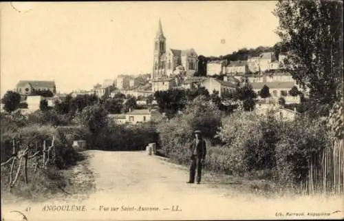 Ak Angoulême Charente, Vue sur Saint Ausonne