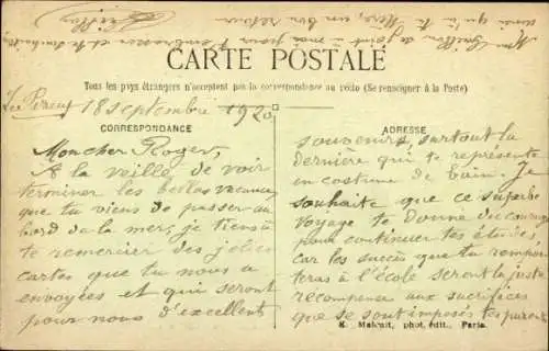 Ak Ufer der Marne, Fischer in einem Boot