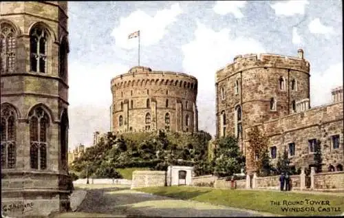 Künstler Ak Windsor Berkshire England, Windsor Castle, Round Tower