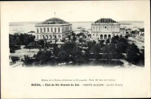 Ak Porto Alegre Brasilien, Etat de Rio Grande do Sul, Panorama, Jardin Public