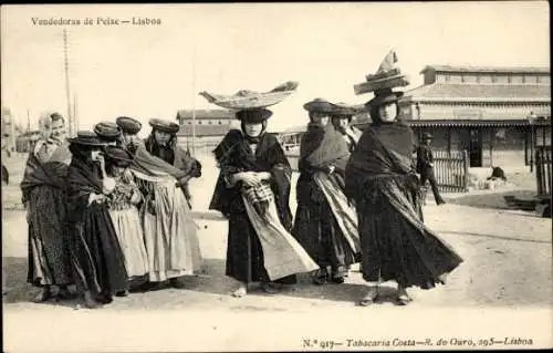 Ak Lisboa Lissabon Portugal, Vendedoras de Peixe, Fischhändlerinnen