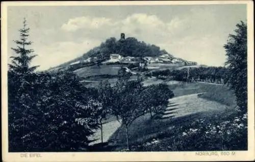 Ak Nürburg in der Eifel, Gesamtansicht, Ruine Nürburg