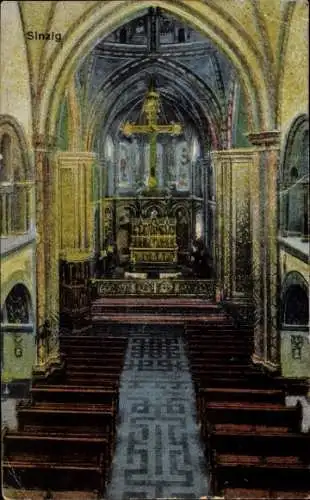 Ak Sinzig am Rhein, Kirche St. Peter, Innenansicht