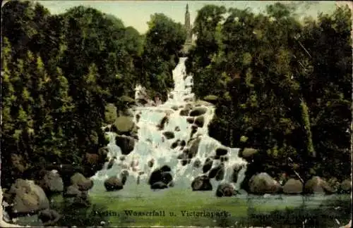 Ak Berlin Kreuzberg, Viktoriapark, Wasserfall