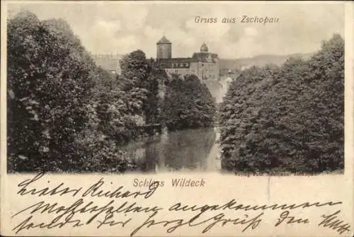 Ak Zschopau im Erzgebirge Sachsen, Schloss Wildeck