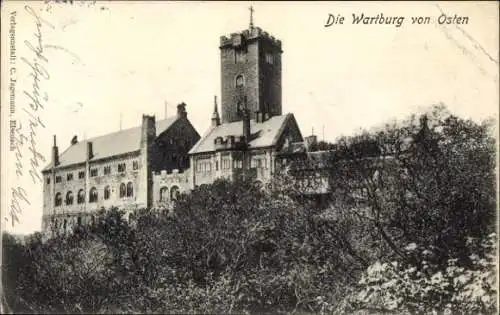 Ak Lutherstadt Eisenach in Thüringen, Wartburg, von Osten