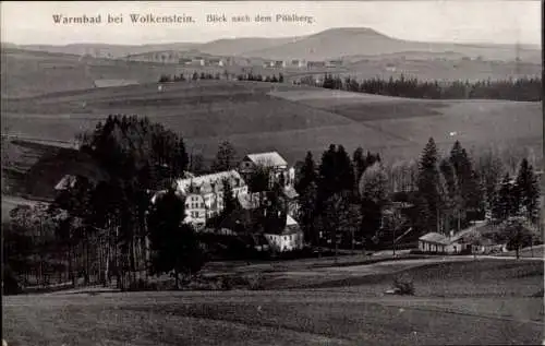 Ak Warmbad Wolkenstein in Sachsen, Blick nach dem Pöhlberg