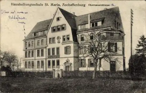 Ak Aschaffenburg in Unterfranken, Haushaltungsschule St. Maria, Obernauerstraße 12