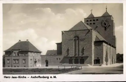 Ak Aschaffenburg in Unterfranken, Herz-Jesu-Kirche