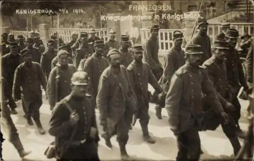 Foto Ak Königsbrück in der Oberlausitz, französische Kriegsgefangene, 1914