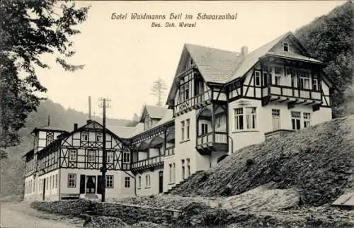 Ak Schwarzathal Blankenburg, Hotel Waidmanns Heil