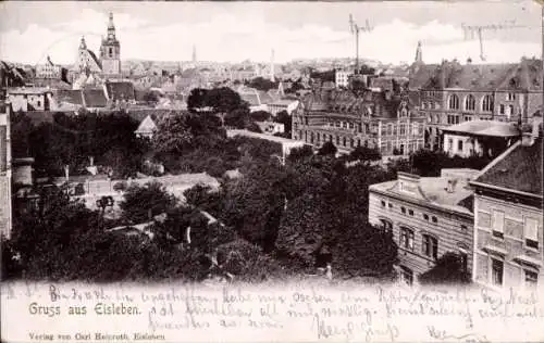 Ak Lutherstadt Eisleben, Ortsansicht mit Kirche