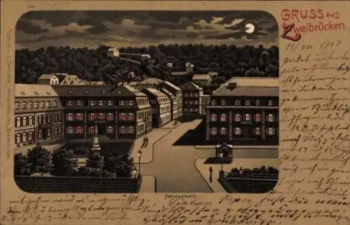 Litho Zweibrücken in der Pfalz, Herzogsplatz