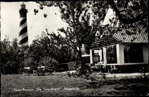 Ak Haamstede Zeeland Niederlande, Hotel Pension De Torenhoeve, Leuchtturm