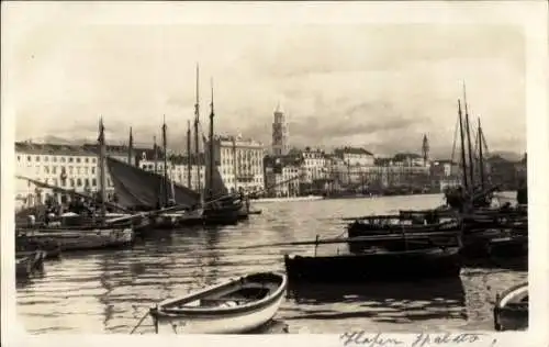 Ak Split Kroatien, Hafenblick