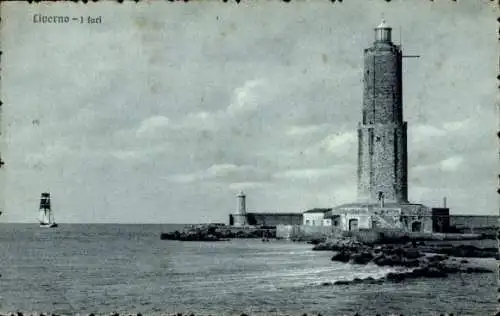 Ak Livorno Toscana, Leuchtturm