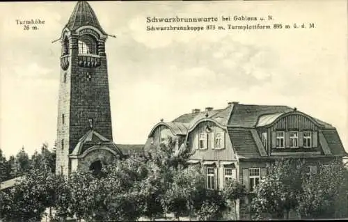 Ak Jablonec nad Nisou Gablonz an der Neiße Region Reichenberg, Schwarzbrunnwarte