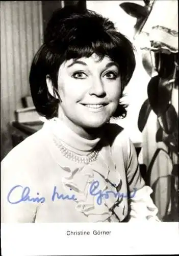 Ak Schauspielerin Christine Görner, Portrait, Autogramm