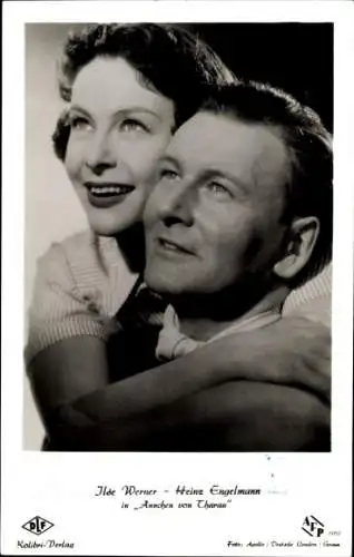 Ak Schauspieler Ilse Werner und Heinz Engelmann, Portrait, Autogramm,  in Ännchen von Tharan