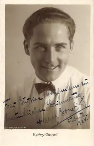 Ak Schauspieler Harry Gondi, Portrait, Autogramm