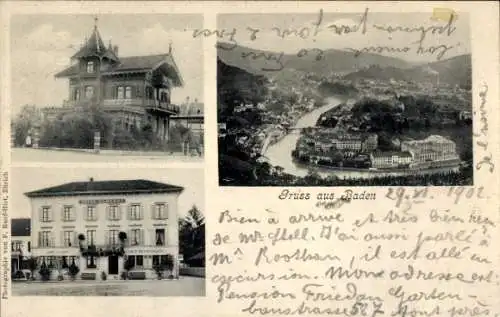 Ak Baden Kanton Aargau Schweiz, Gesamtansicht, Villa
