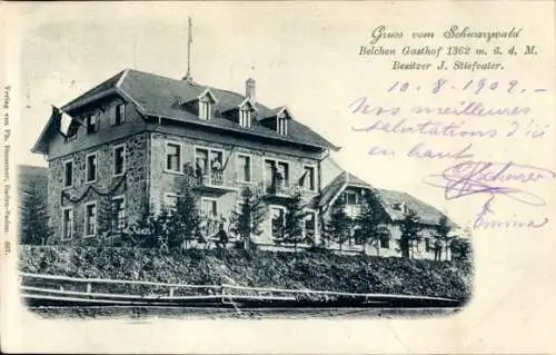 Ak Münstertal im Schwarzwald, Belchen-Gasthof