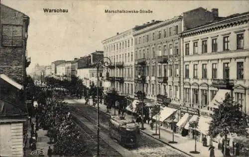Ak Warszawa Warschau Polen, Marszalkowska-Straße