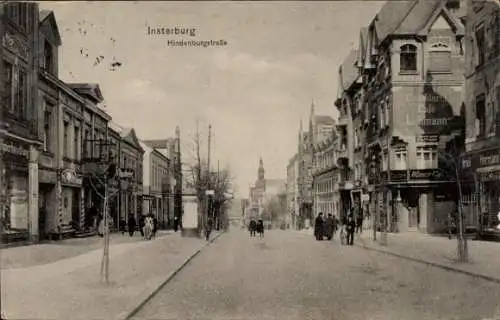 Ak Tschernjachowsk Insterburg Ostpreußen, Hindenburgstraße, Konditorei Café Lehmann