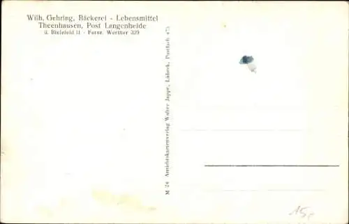 Ak Theenhausen Werther in Westfalen, Bäckerei und Lebensmittelhandlung, Mühle, Schule