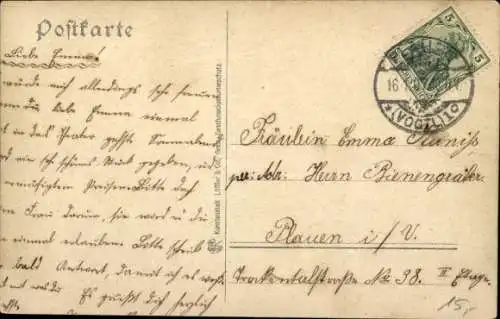 Passepartout Ak Plauen im Vogtland, Jahreszahl 1907, Stadtansichten