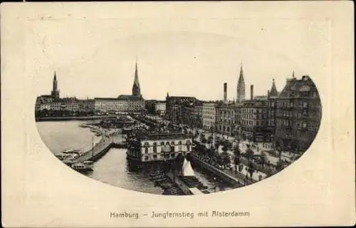 Ak Hamburg Mitte Neustadt, Jungfernstieg, Alsterdamm