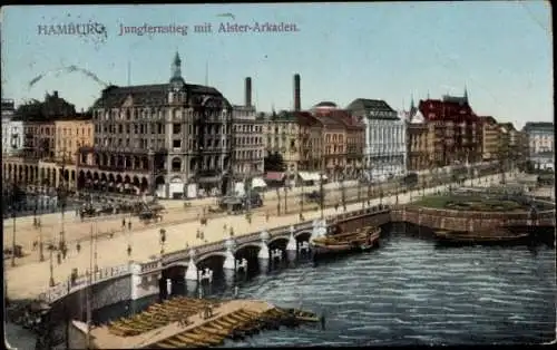 Ak Hamburg Mitte Neustadt, Jungfernstieg, Alster-Arkaden