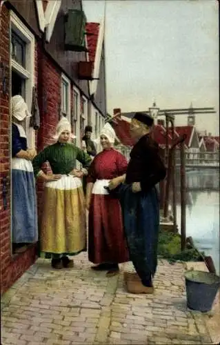 Ak Volendam Nordholland Niederlande, Photochromie, Volendamer Tracht, Nenke u. Ostermaier 116 2277