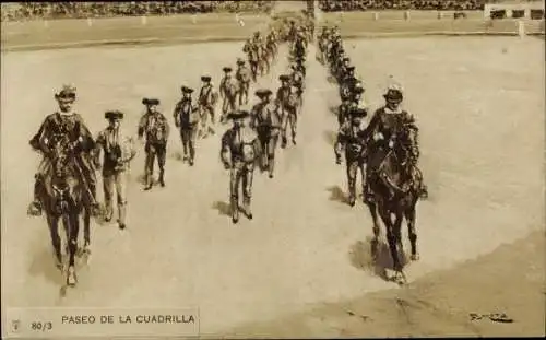 Künstler Ak Stierkampf, Szene, Paseo de la Cuadrilla