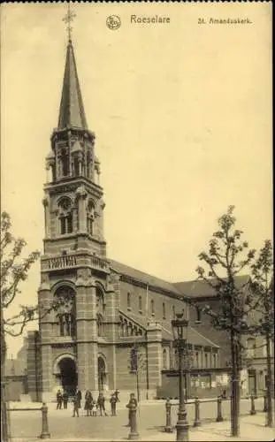 Ak Roeselare Roeselaere Rousselare Roulers Westflandern, St. Amandus Kirche