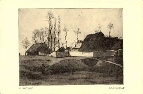 Künstler Ak Roybet, F., Landschaft, Dorfidyll, Wohnhäuser