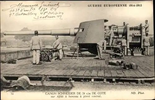 Ak Europäischer Krieg 1914-1915, Schneider Canon 24 c/m de Cote