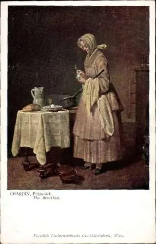 Künstler Ak Chardin, Frühstück