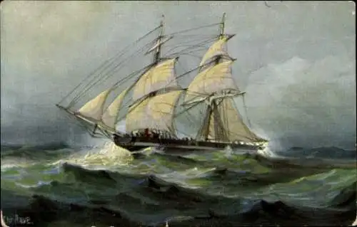 Künstler Ak Rave, Chr., Marine Galerie 268, Italienische Brigantine, 1840