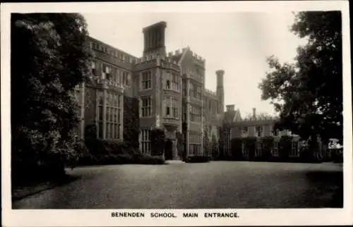 Ak Cranbrook London England, Benenden School, Haupteingang