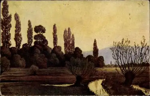 Künstler Ak Waltz, J. J., Environs de Colmar, Landschaft