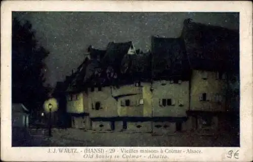 Künstler Ak Hansi, Jean Jacques Waltz, Colmar Kolmar Elsass Haut Rhin, Vieilles maisons