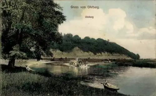 Ak Klein Berkel Hameln in Niedersachsen, Ohrberg, Ruderboot