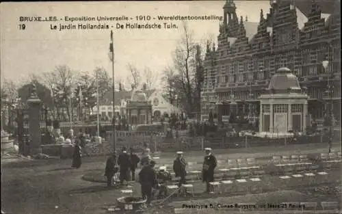 Ak Brüssel Brüssel, Ausstellung 1910, Niederländischer Garten