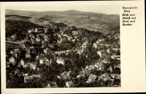 Ak Wernigerode im Harz, Schloss, Brocken