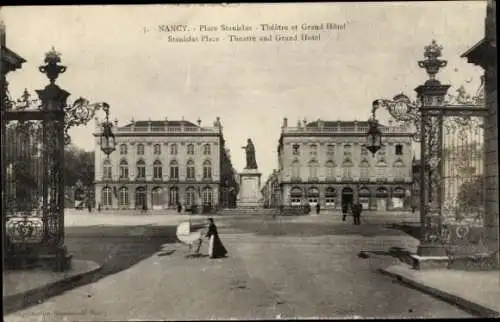 Ak Nancy Meurthe et Moselle, Place Stanislas, Theater und Grand Hotel