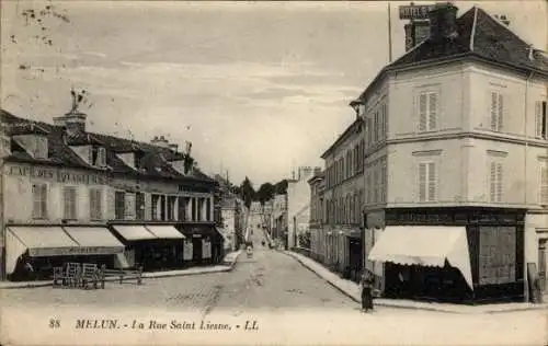 Ak Melun Seine et Marne, Rue Saint Liesne