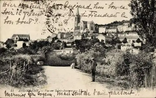 Ak Angoulême Charente, Vue sur Saint Ausonne