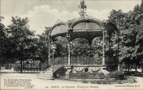 Ak Nancy Meurthe et Moselle, La Pepiniere, Kiosque de Musique